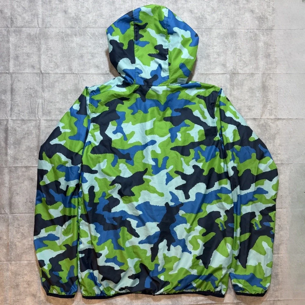 Columbia Kids XL Reversible Green Blue BW Camo Jacket Full Zip Unisex Youth Coat
